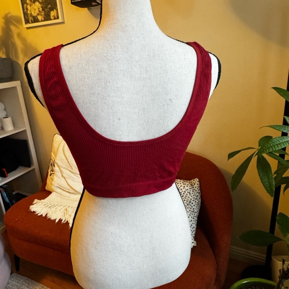 Colsie Red Ribbed Bralette - Picture 2 of 3